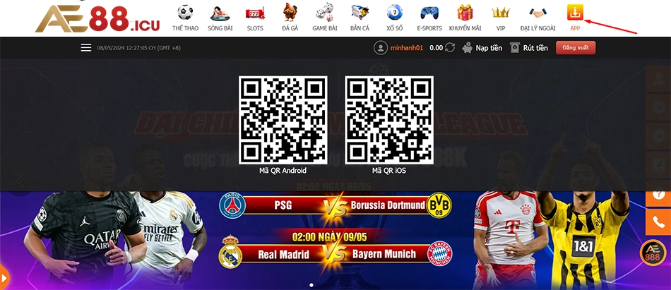 Các bước đơn giản hướng dẫn tải ứng dụng AE888